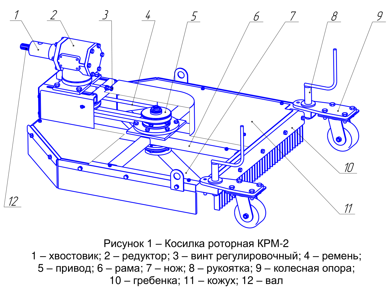 Устройство роторной косилки САЗ КРМ-2