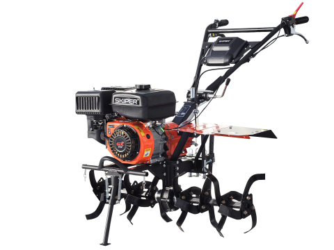 Культиватор Skiper SP-850S с бензиновым двигателем мощностью 8 л.с., пониженной передачей, почвенными фрезами