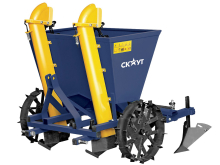 Двухрядная картофелесажалка Скаут S239 с бункером емкостью 180 кг, стальными регулируемыми колесами